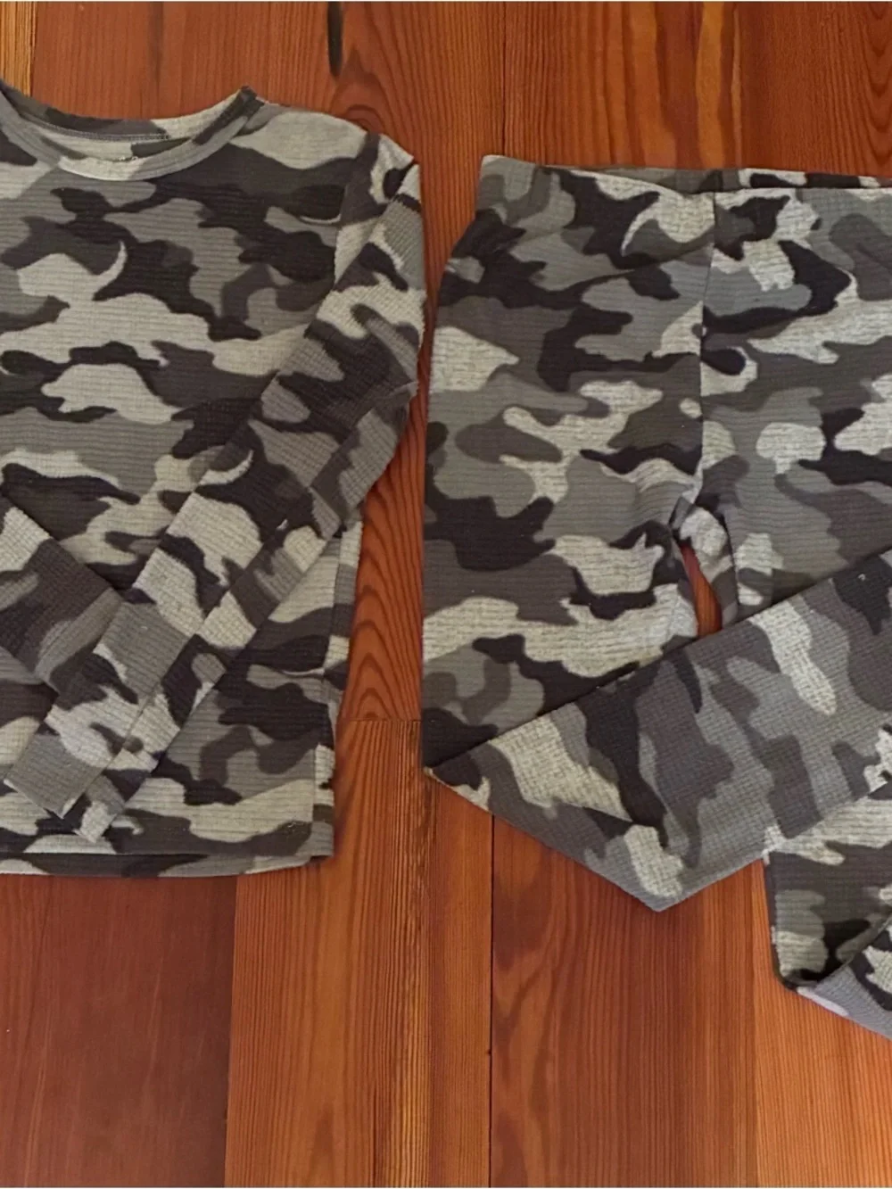 Cat & Jack Black and Gray Camo Thermal Pajama Set